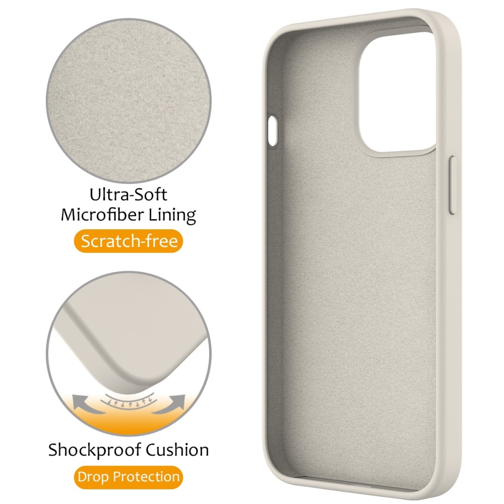 Silikonhülle Kickstand MagSafe iPhone 15 Pro beige