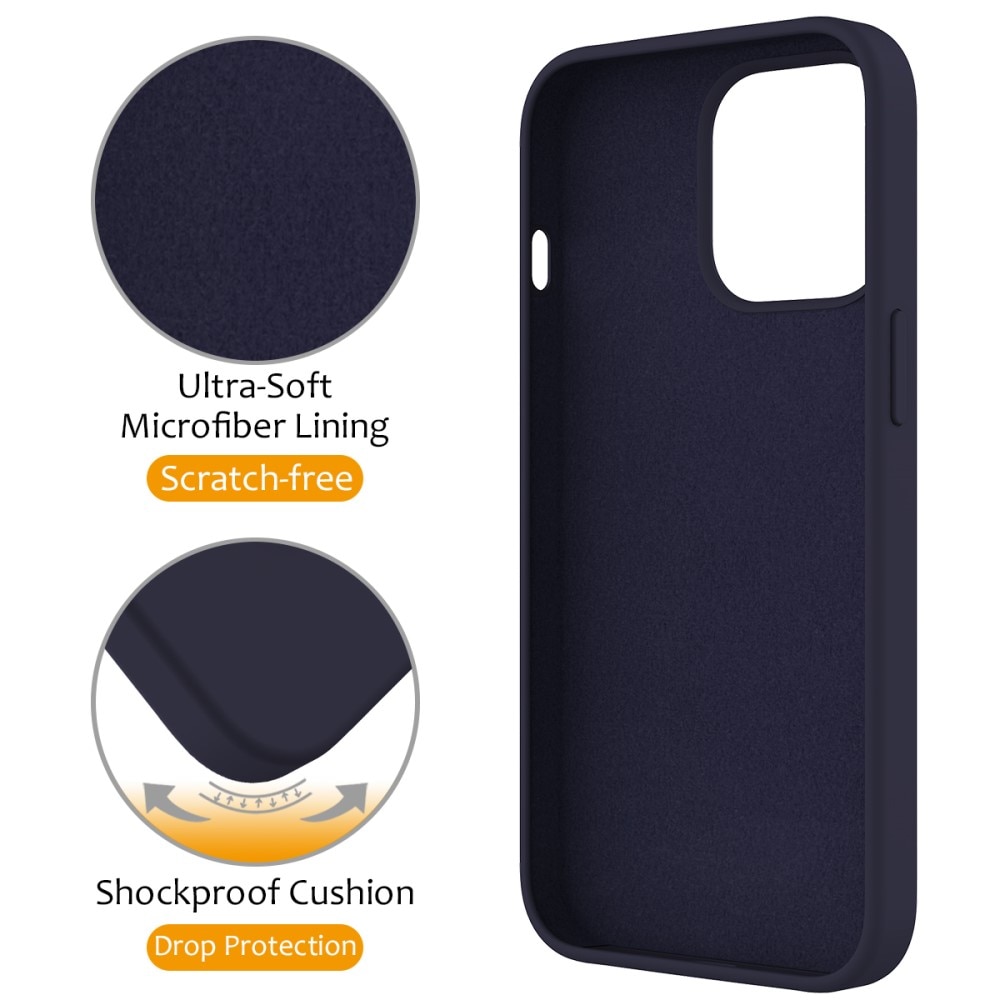 Silikonhülle Kickstand MagSafe iPhone 15 Pro dunkelblau