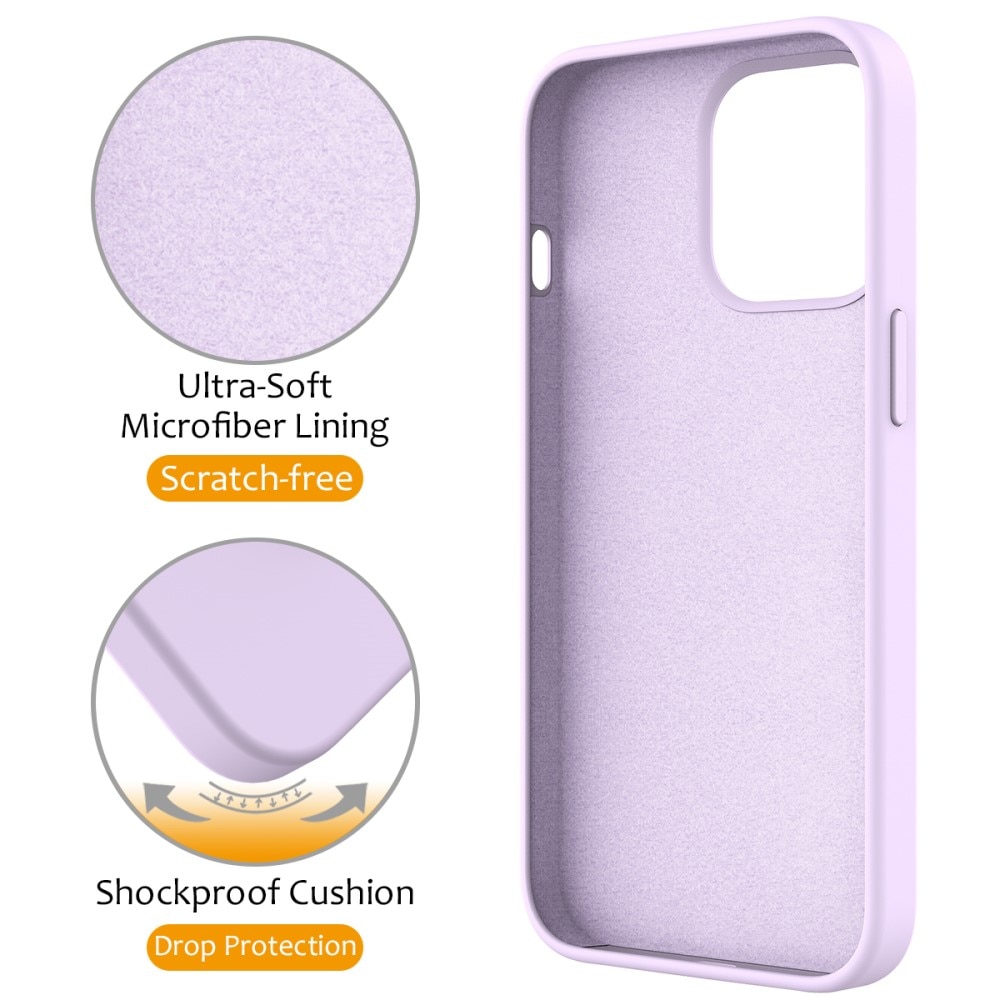 Silikonhülle Kickstand MagSafe iPhone 15 Pro lila