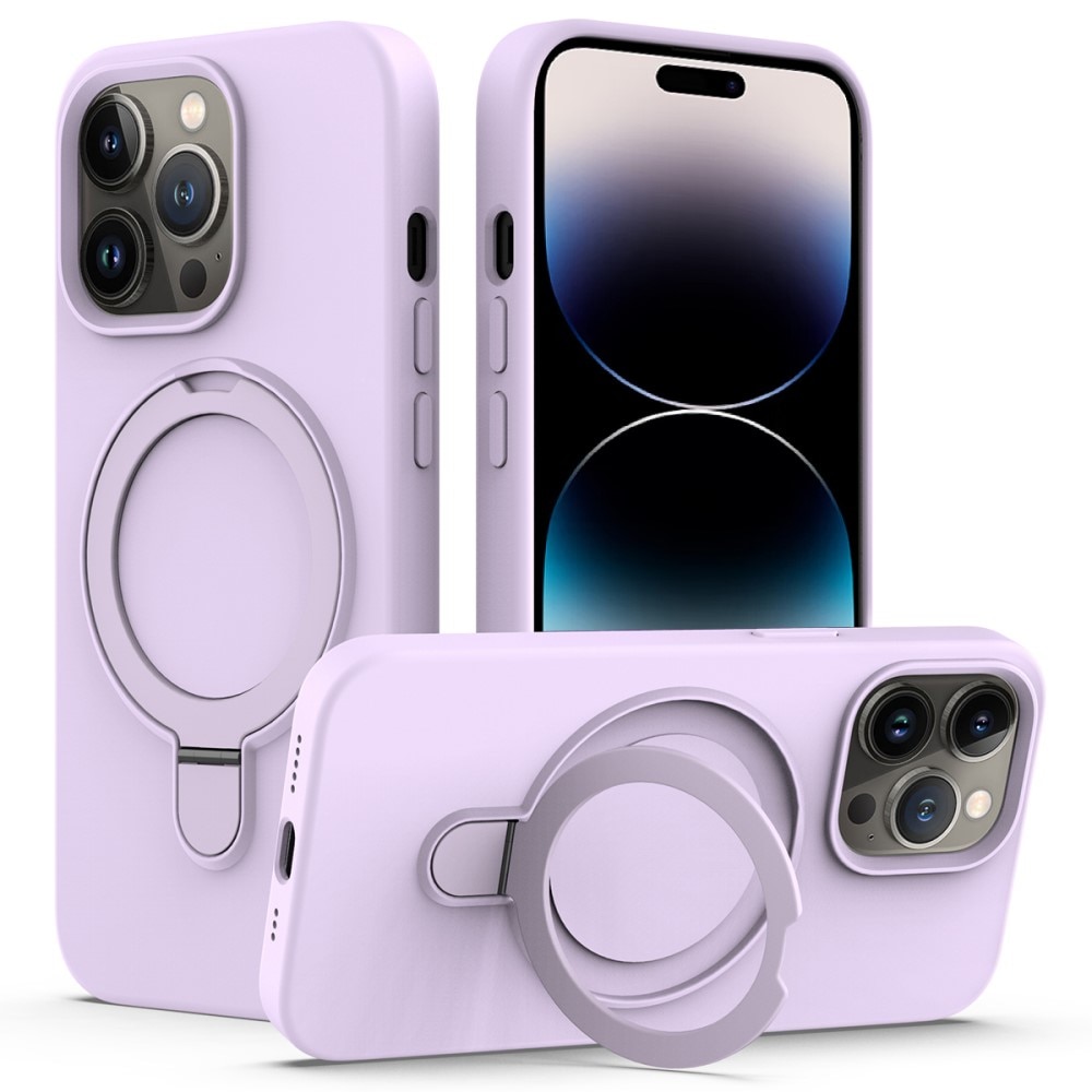 Silikonhülle Kickstand MagSafe iPhone 14 Pro lila