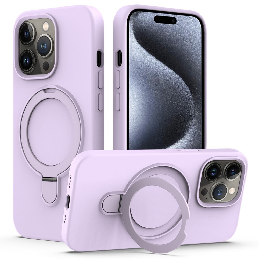 Silikonhülle Kickstand MagSafe iPhone 15 Pro Max lila