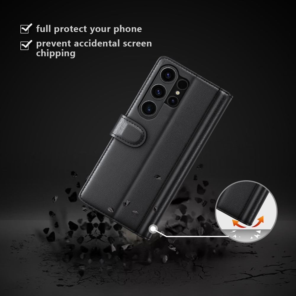 Samsung Galaxy S24 Ultra Echtlederhülle schwarz