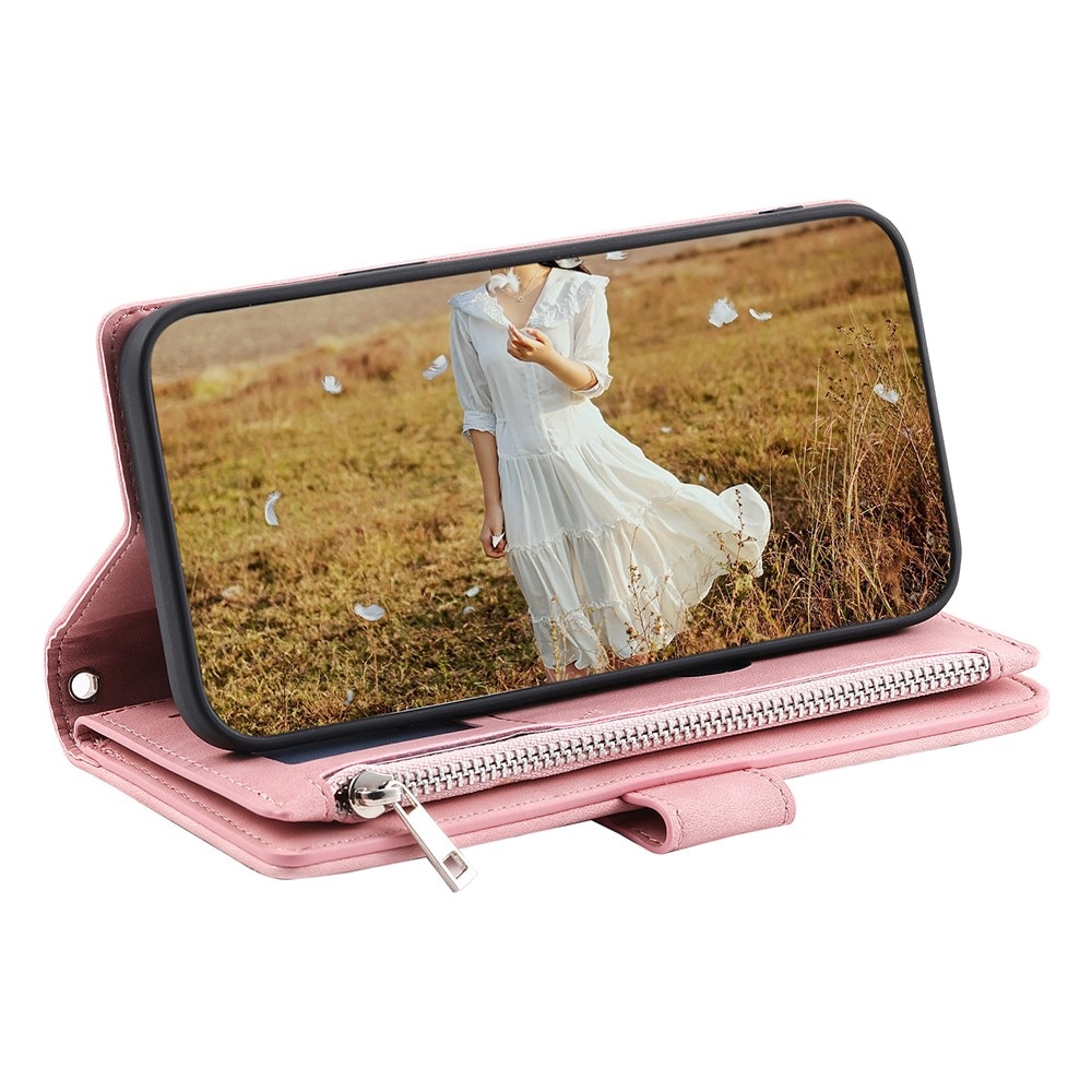 Samsung Galaxy A55 Brieftasche Hülle Quilted rosa