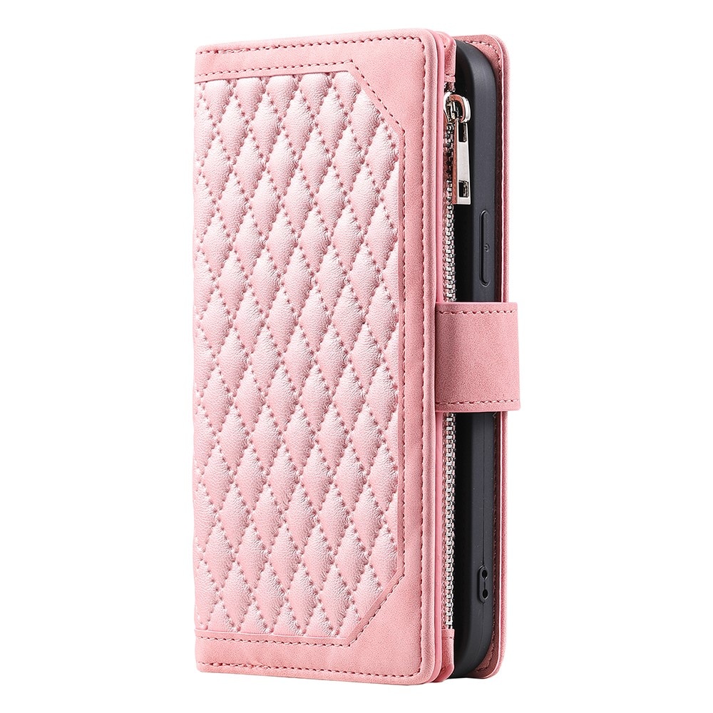 Samsung Galaxy A55 Brieftasche Hülle Quilted rosa