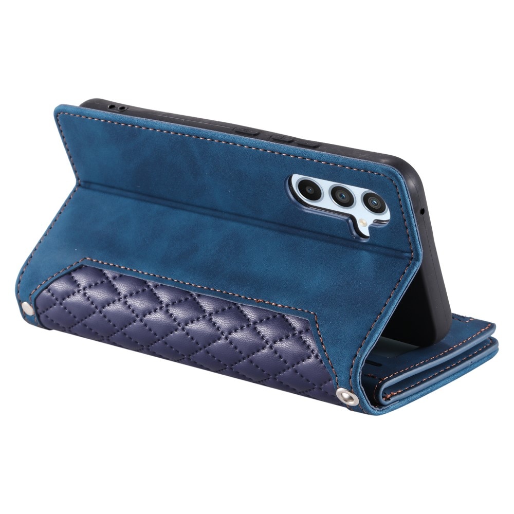 Samsung Galaxy A55 Brieftasche Hülle Quilted blau