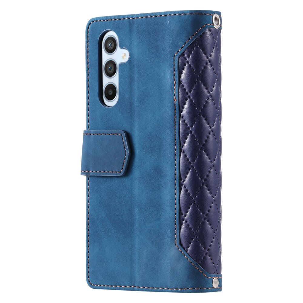 Samsung Galaxy A55 Brieftasche Hülle Quilted blau