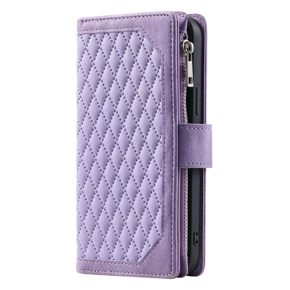 Samsung Galaxy A55 Brieftasche Hülle Quilted lila