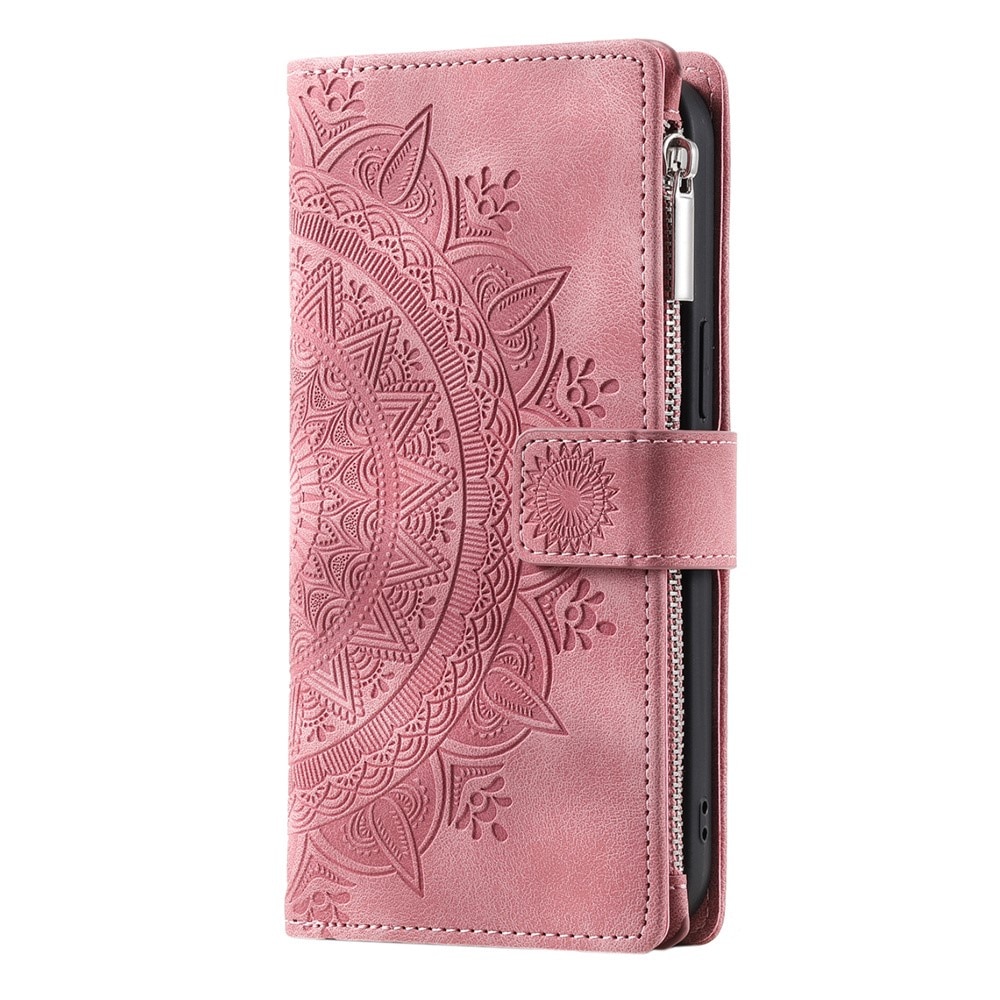 Samsung Galaxy A55 Brieftasche Hülle Mandala, rosa