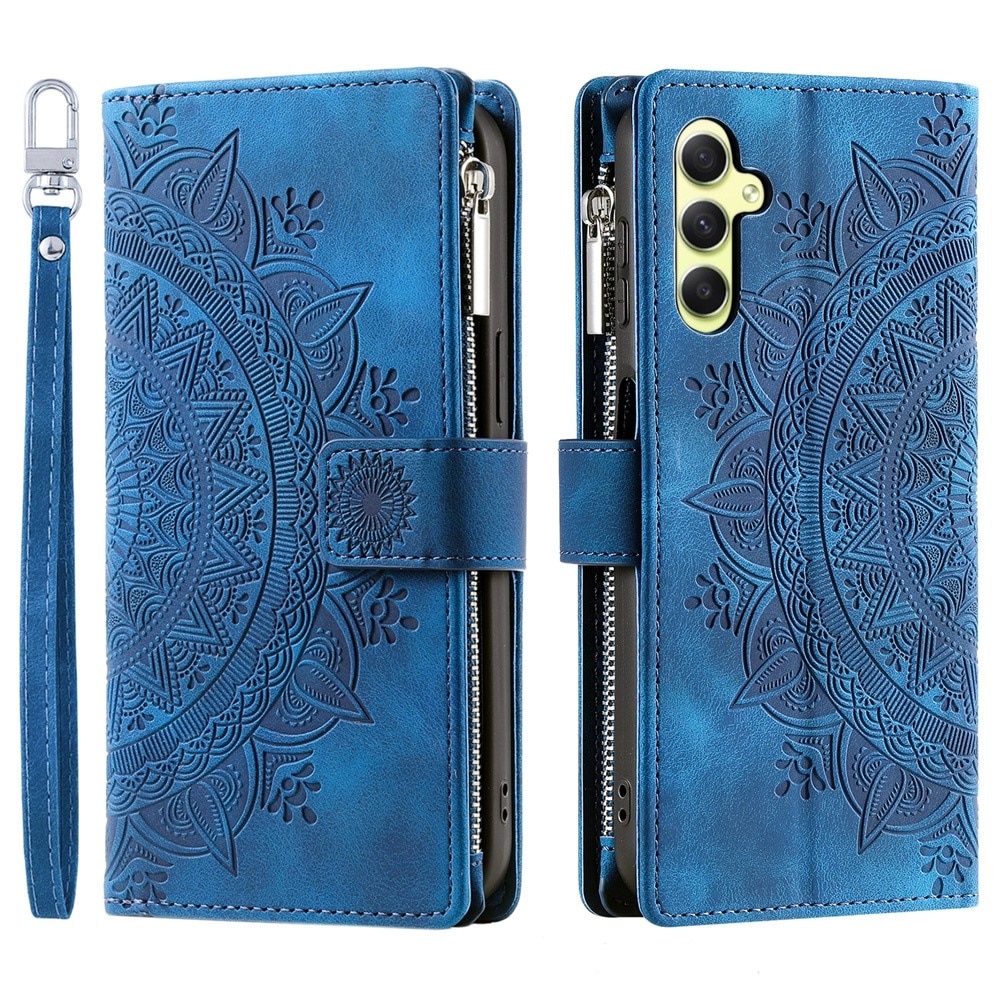 Samsung Galaxy A55 Brieftasche Hülle Mandala, blau