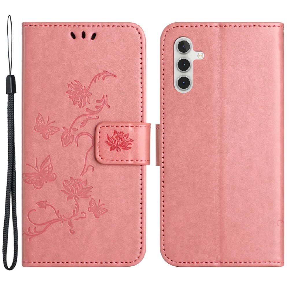 Samsung Galaxy A55 Handyhülle mit Schmetterlingsmuster, Rosa