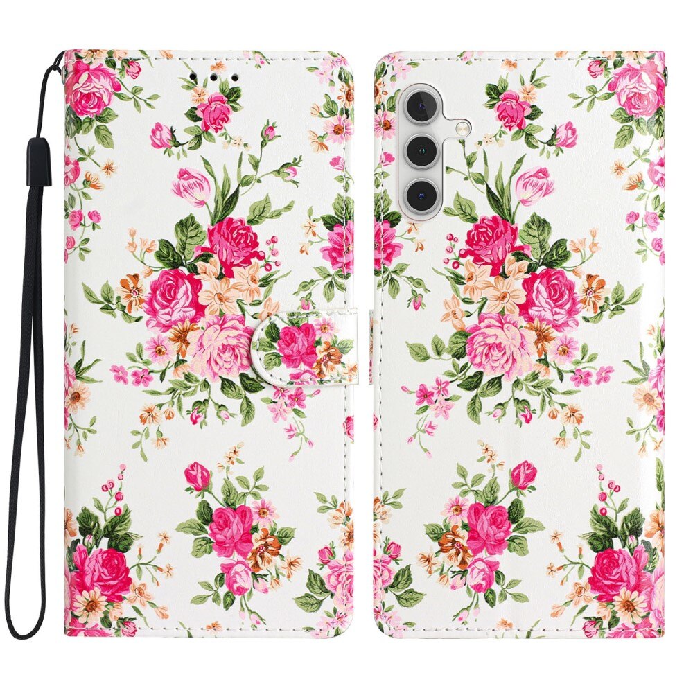 Samsung Galaxy A55 Handytasche pinke Blumen