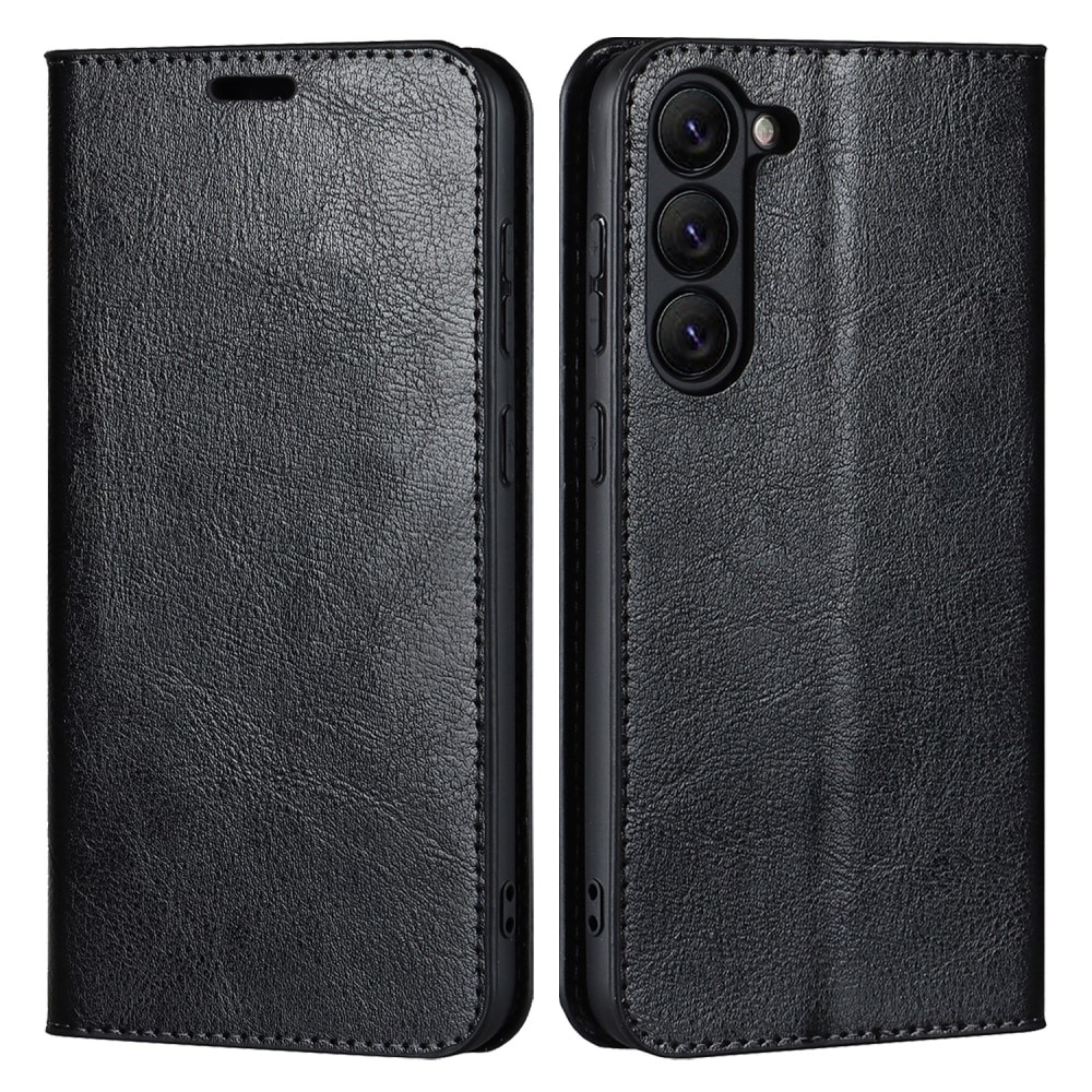 Samsung Galaxy S23 Handytasche aus Echtem Leder schwarz