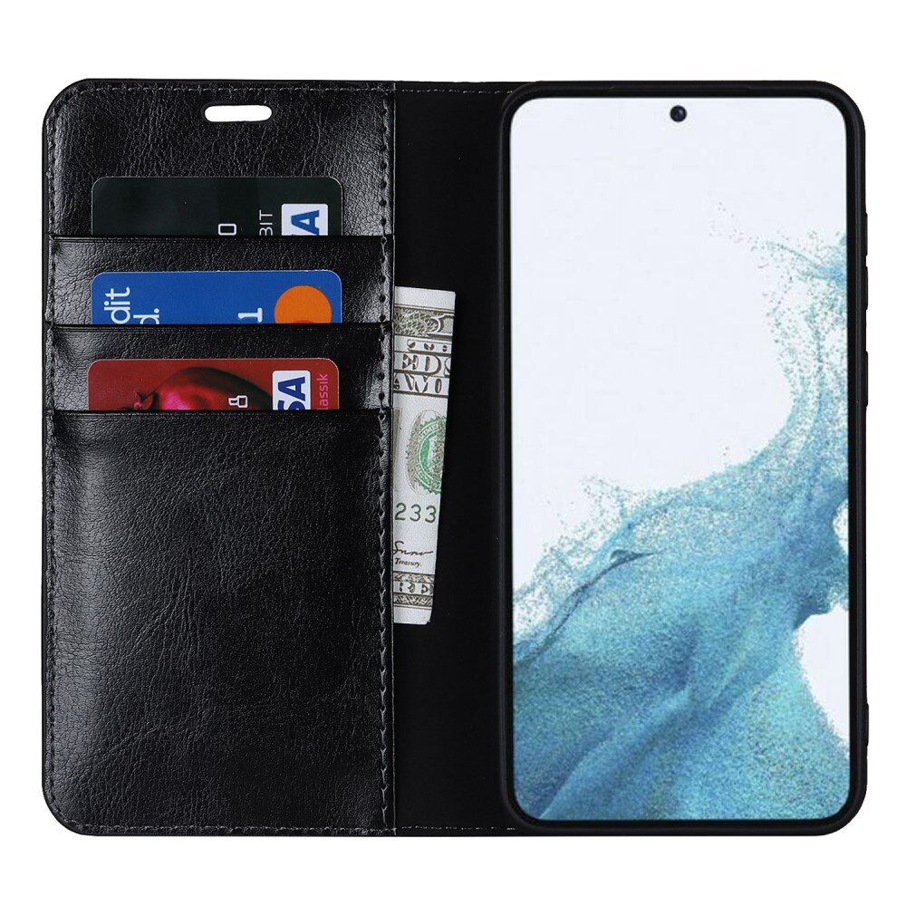 Samsung Galaxy S23 Handytasche aus Echtem Leder schwarz