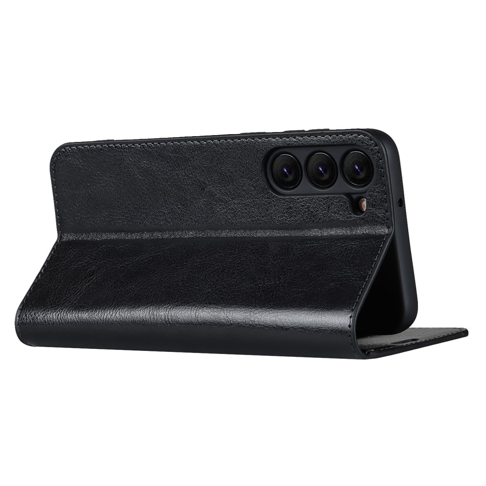 Samsung Galaxy S23 Handytasche aus Echtem Leder schwarz