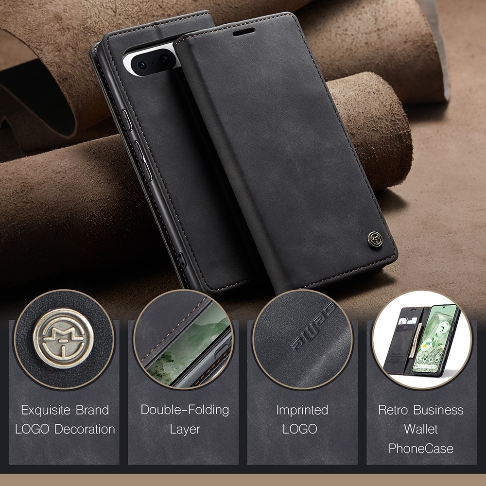 Slim Portemonnaie-Hülle Google Pixel 8a Schwarz