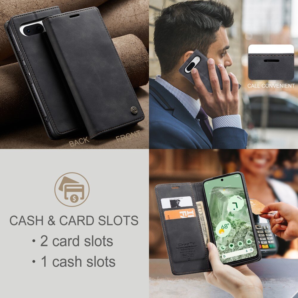 Slim Portemonnaie-Hülle Google Pixel 8a Schwarz