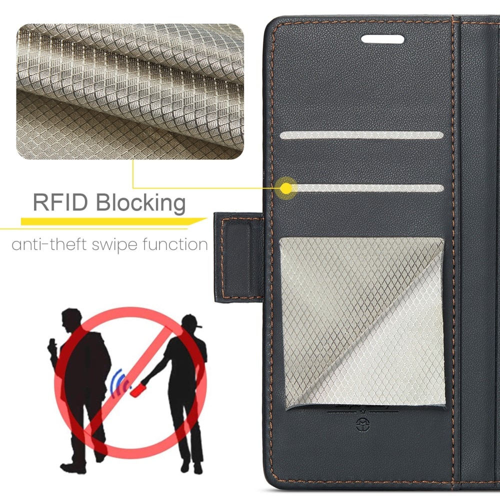 RFID-geschützte Slim Portemonnaie-Hülle Google Pixel 8a Schwarz