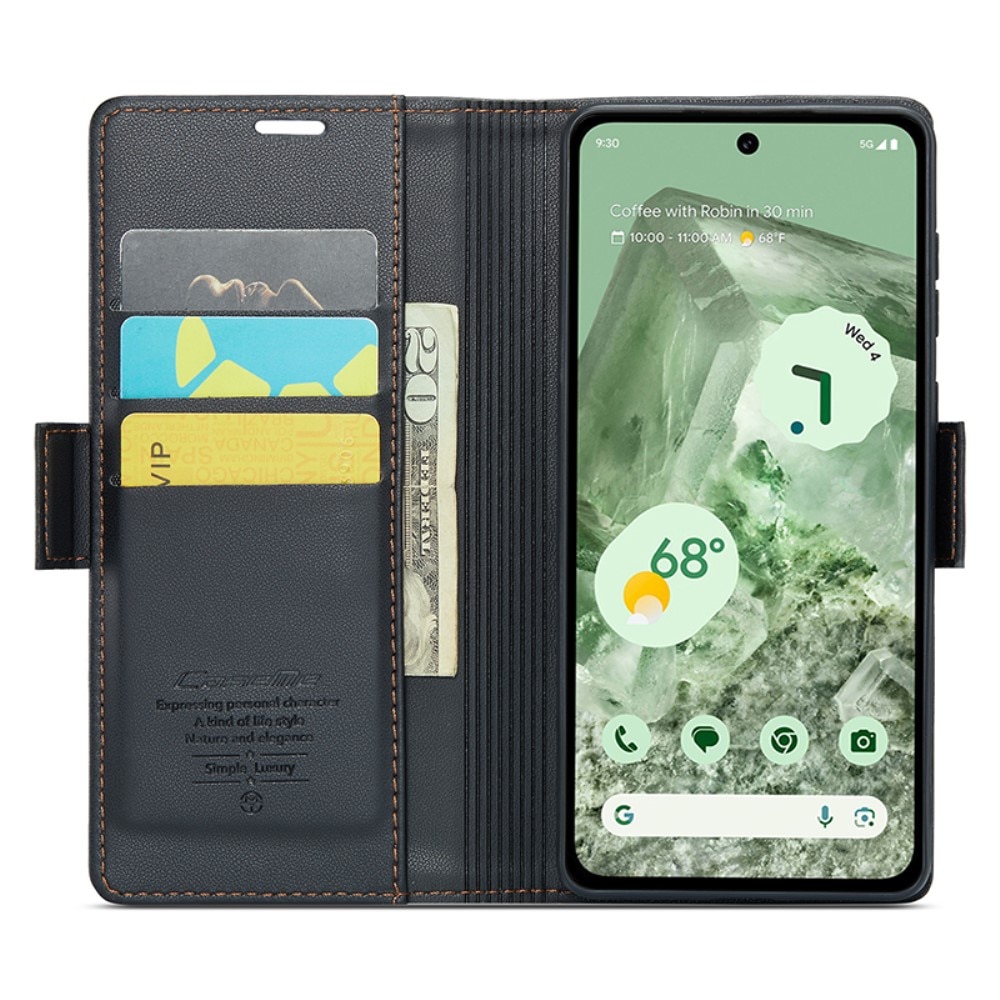 RFID-geschützte Slim Portemonnaie-Hülle Google Pixel 8a Schwarz