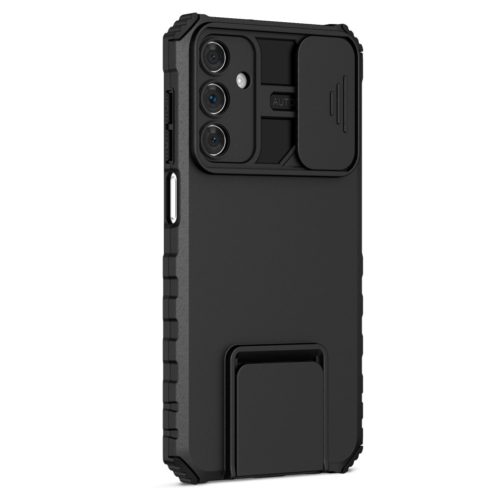 Samsung Galaxy A15 Kickstand Handyhülle mit Kameraabdeckung schwarz