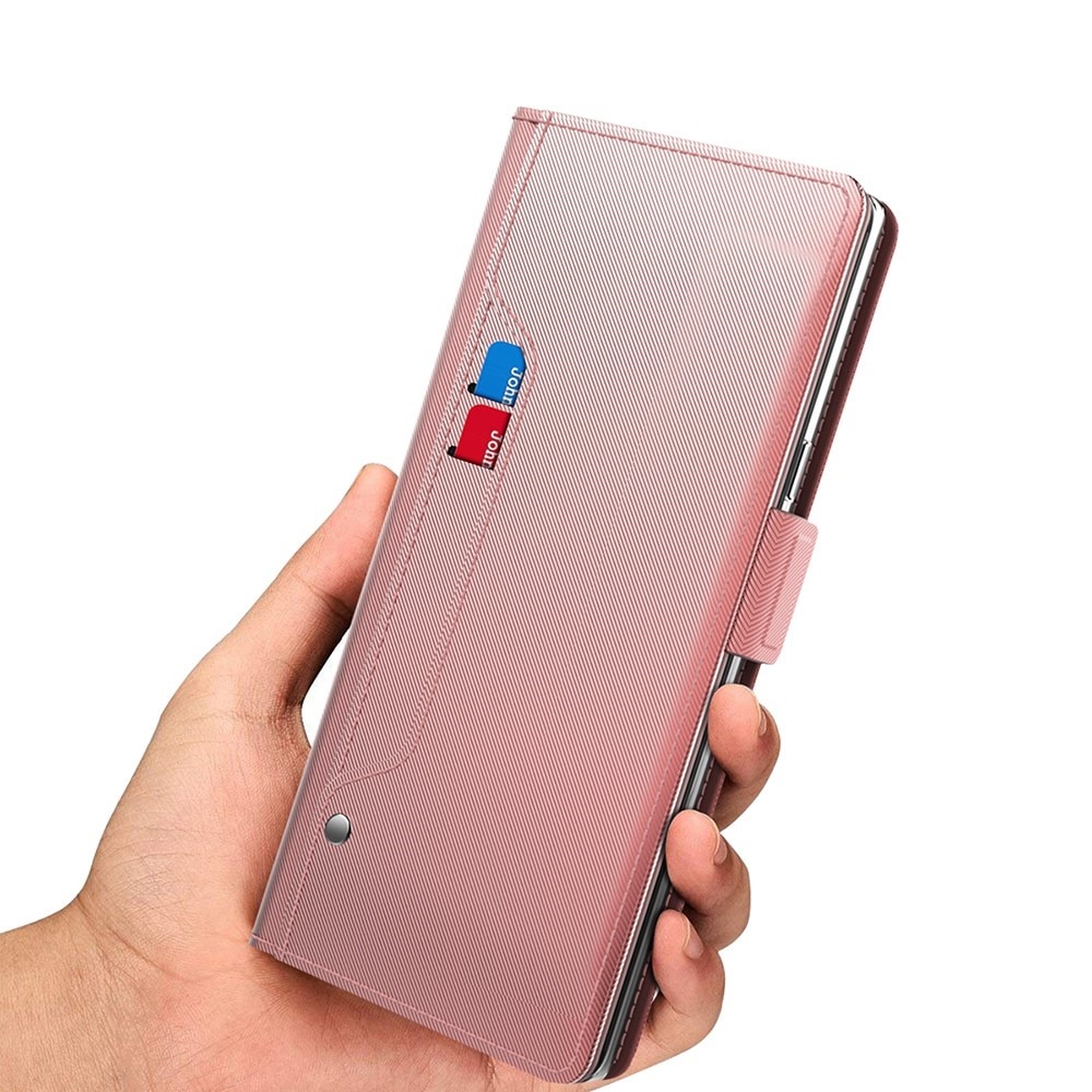 Samsung Galaxy S24 Ultra Portemonnaie-Hülle Spiegel rosagold