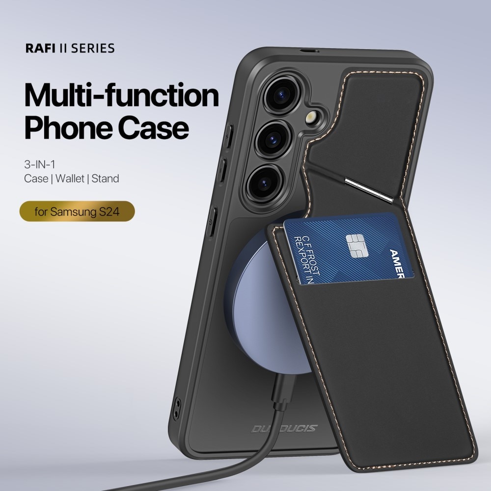 Rafi Series RFID MagSafe Wallet Stand Case Samsung Galaxy S24 schwarz