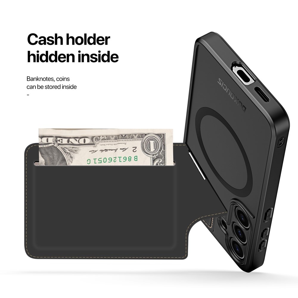 Rafi Series RFID MagSafe Wallet Stand Case Samsung Galaxy S24 schwarz