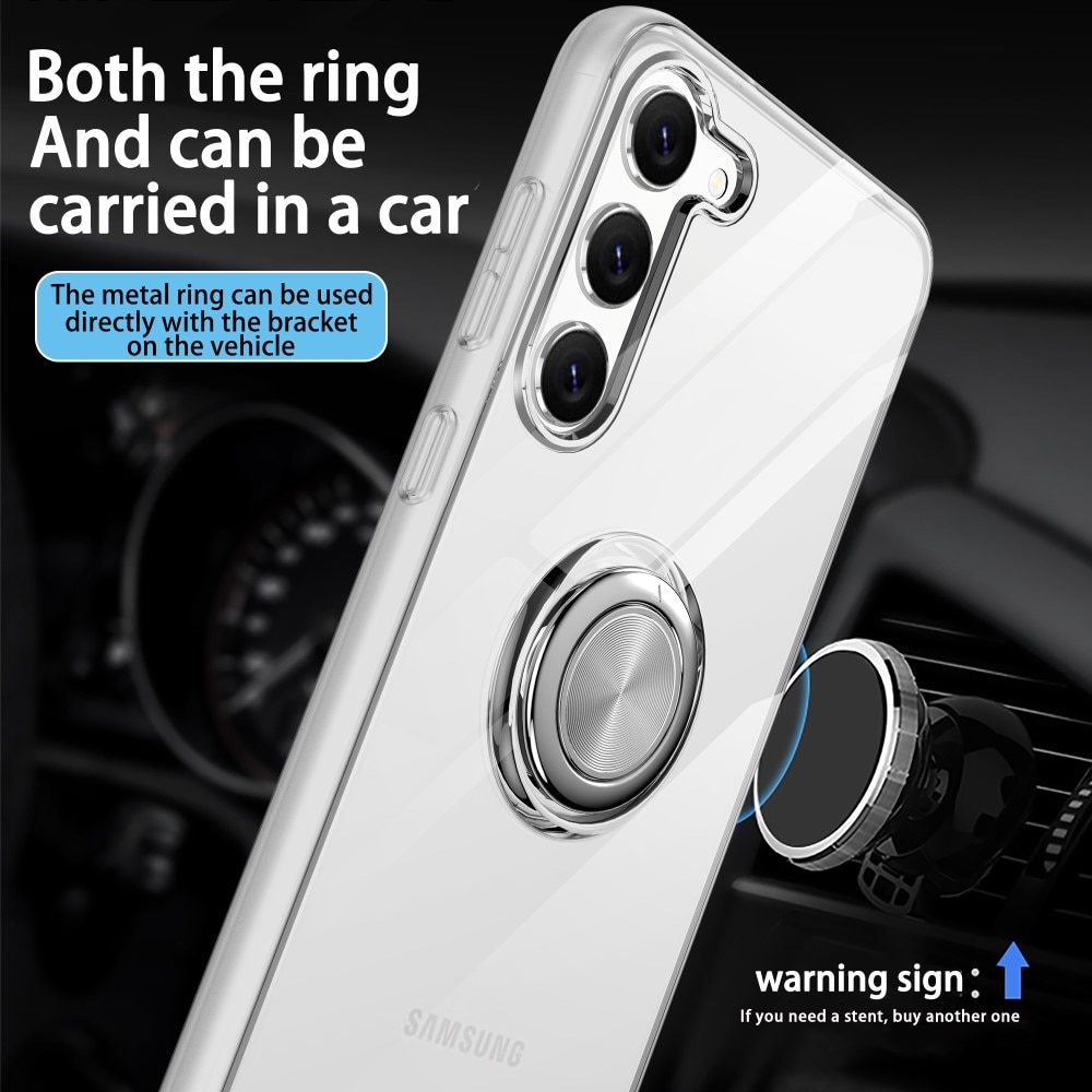 Samsung Galaxy S24 Plus TPU-Kickstand-Hülle Finger Ring, transparent