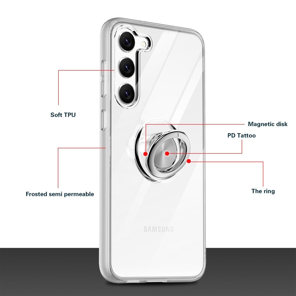 Samsung Galaxy S24 TPU-Kickstand-Hülle Finger Ring, transparent