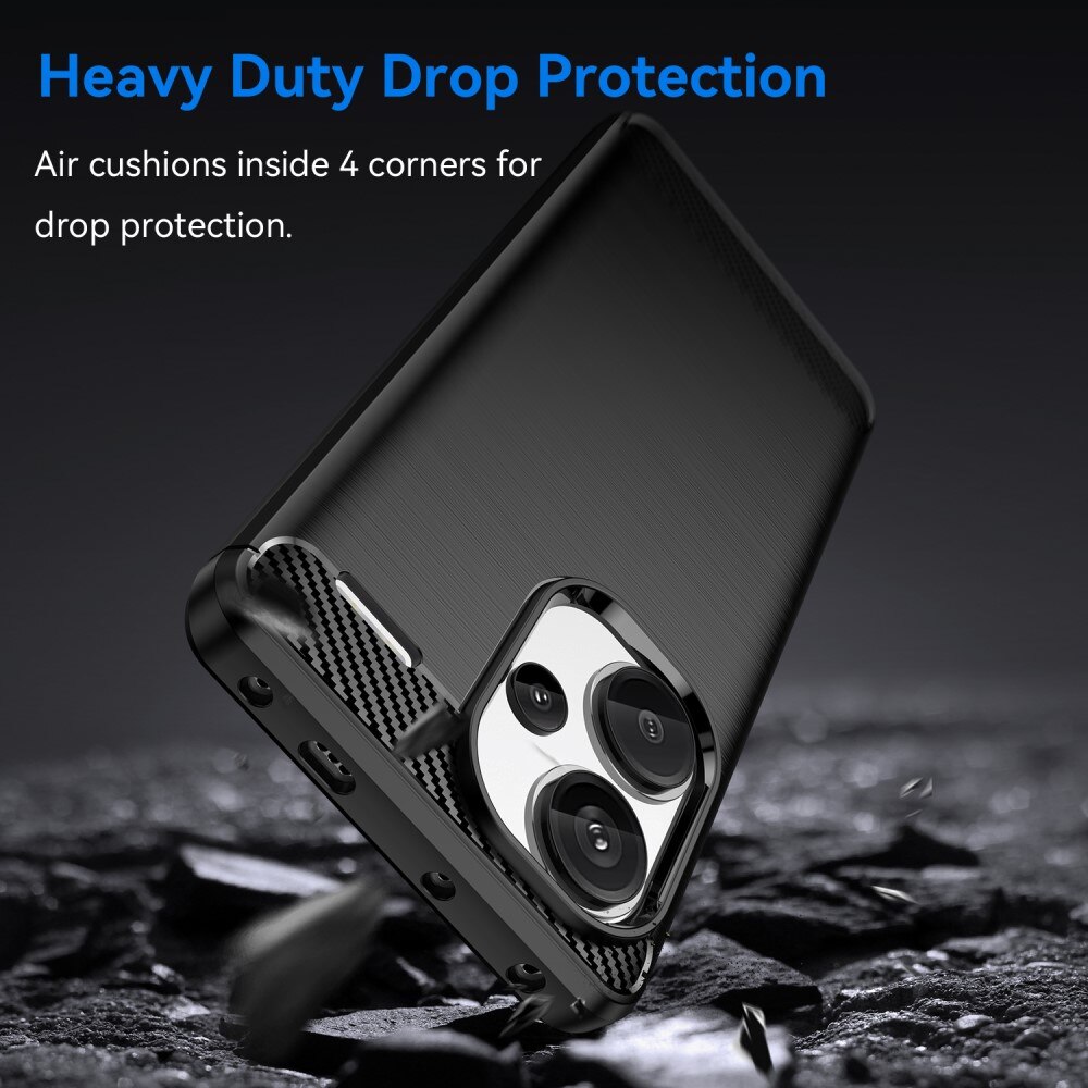 Xiaomi Redmi Note 13 Pro Plus Hülle TPU Brushed Schwarz