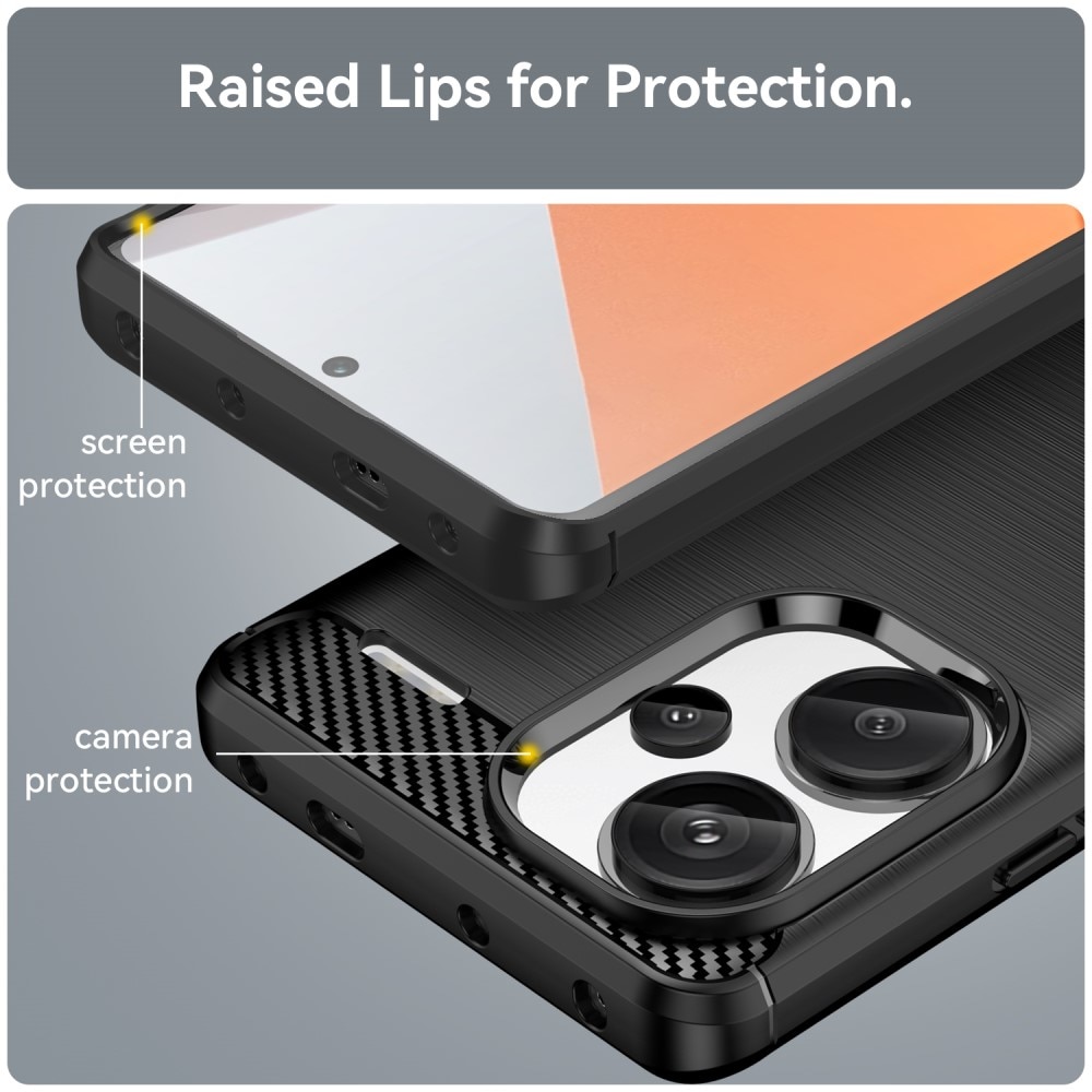 Xiaomi Redmi Note 13 Pro Plus Hülle TPU Brushed Schwarz