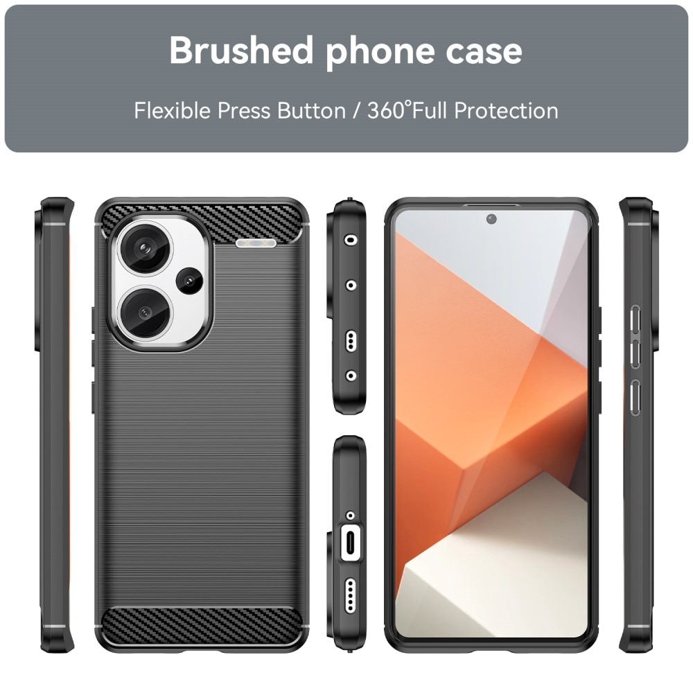 Xiaomi Redmi Note 13 Pro Plus Hülle TPU Brushed Schwarz