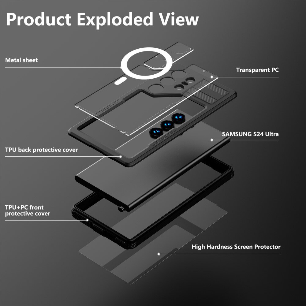 Samsung Galaxy S24 Ultra Wasserdichte Hülle MagSafe durchsichtig