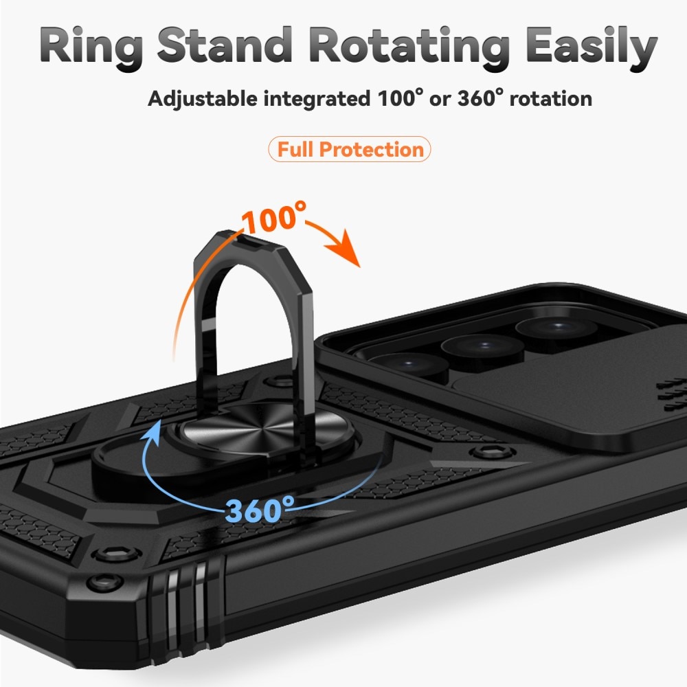 Samsung Galaxy S24 Plus Hybrid-Hülle Ring + Kameraschutz schwarz