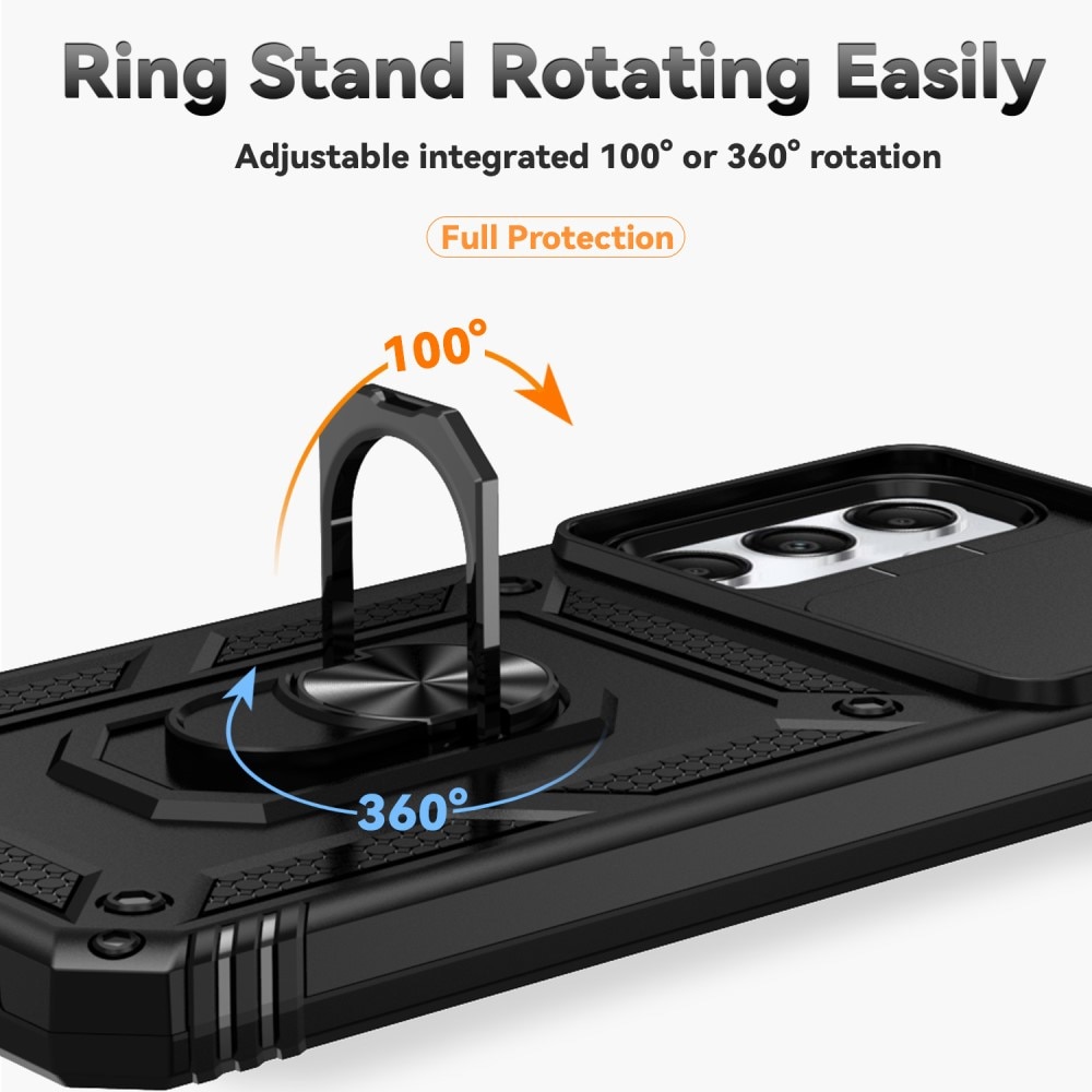 Samsung Galaxy A05s Hybrid-Hülle Ring + Kameraschutz schwarz