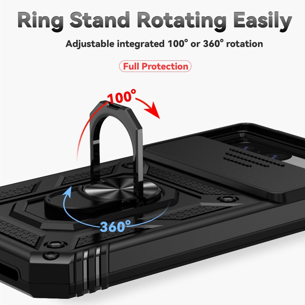 Google Pixel 8a Hybrid-Hülle Ring + Kameraschutz schwarz