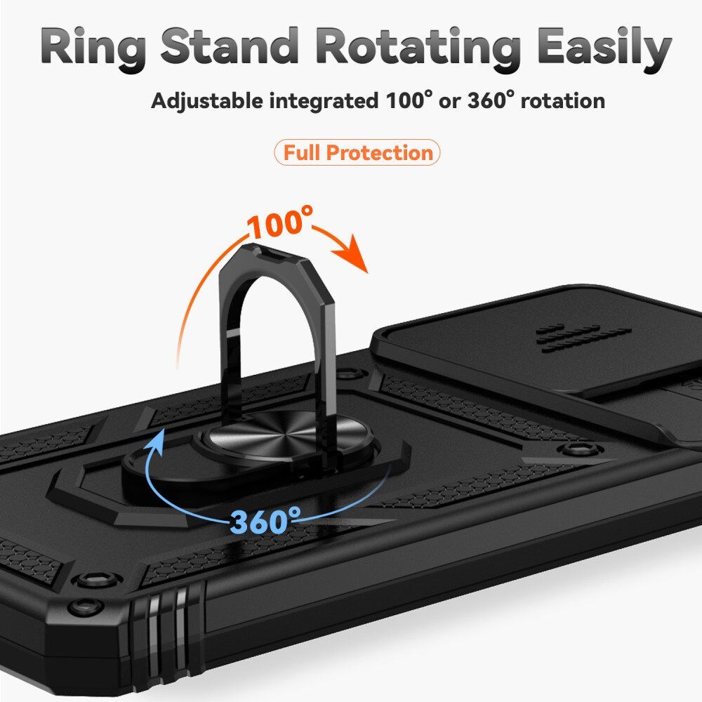 Xiaomi Redmi 13C Hybrid-Hülle Ring + Kameraschutz Schwarz