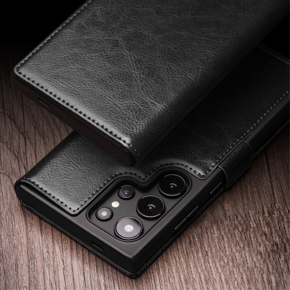 Leather Wallet Case Samsung Galaxy S24 Ultra Black