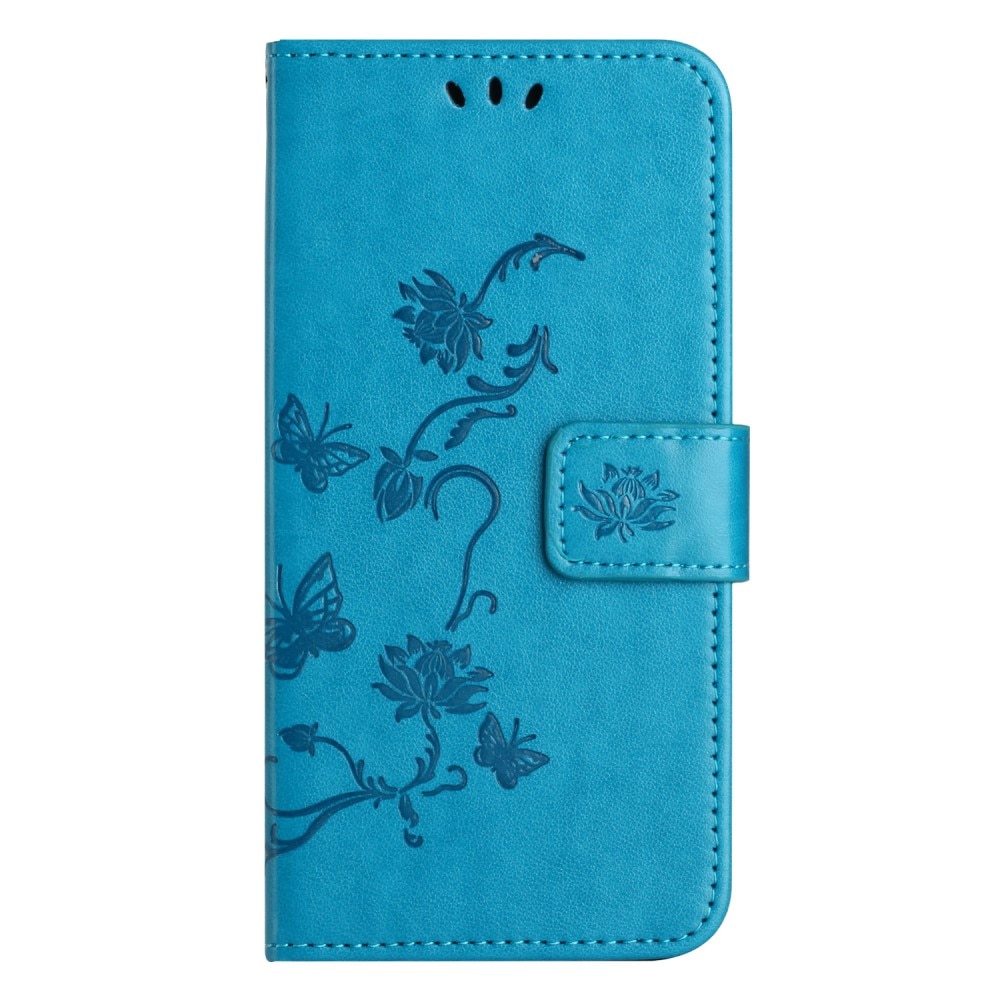 Xiaomi Redmi Note 13 4G Handyhülle mit Schmetterlingsmuster, blau
