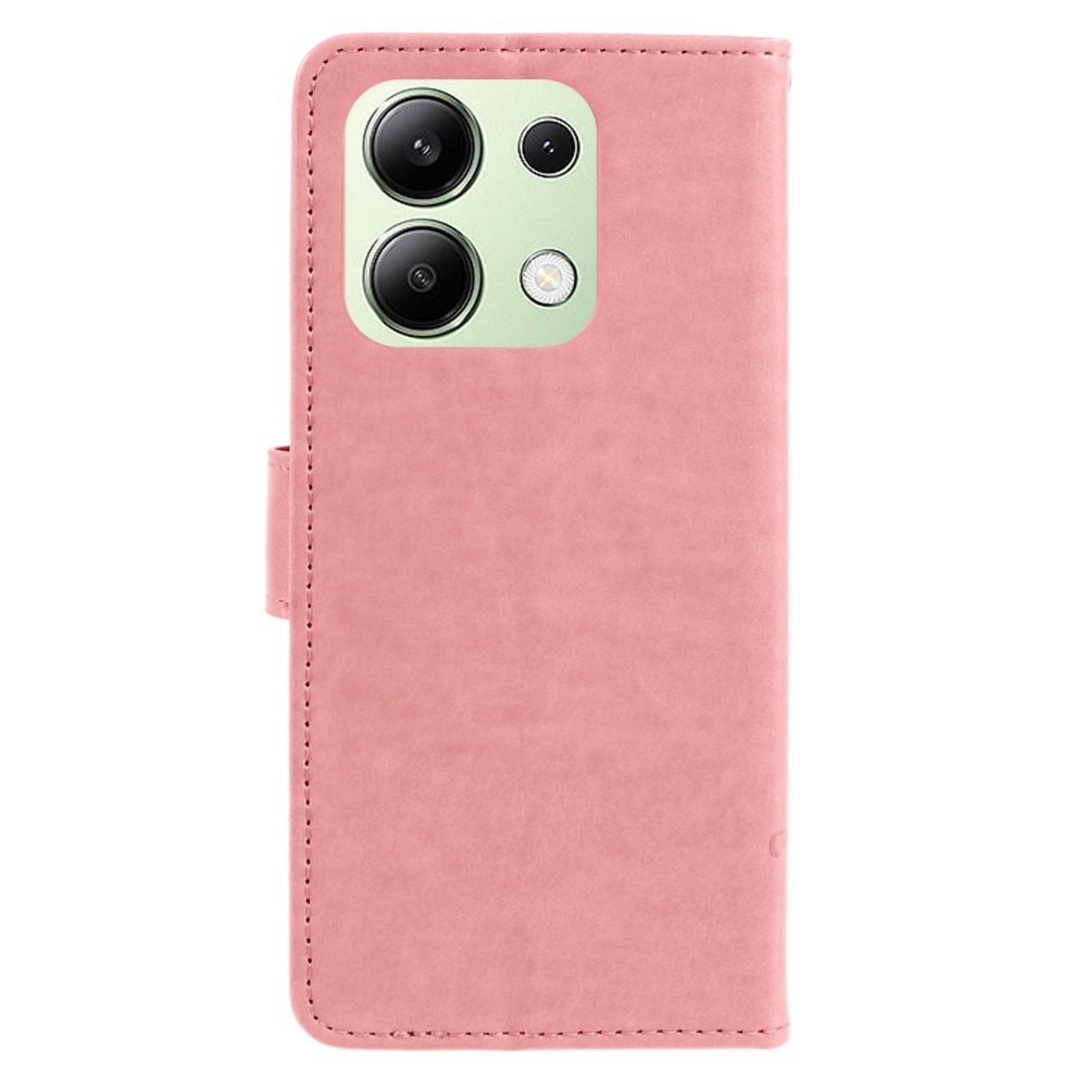 Xiaomi Redmi Note 13 4G Handyhülle mit Schmetterlingsmuster, rosa