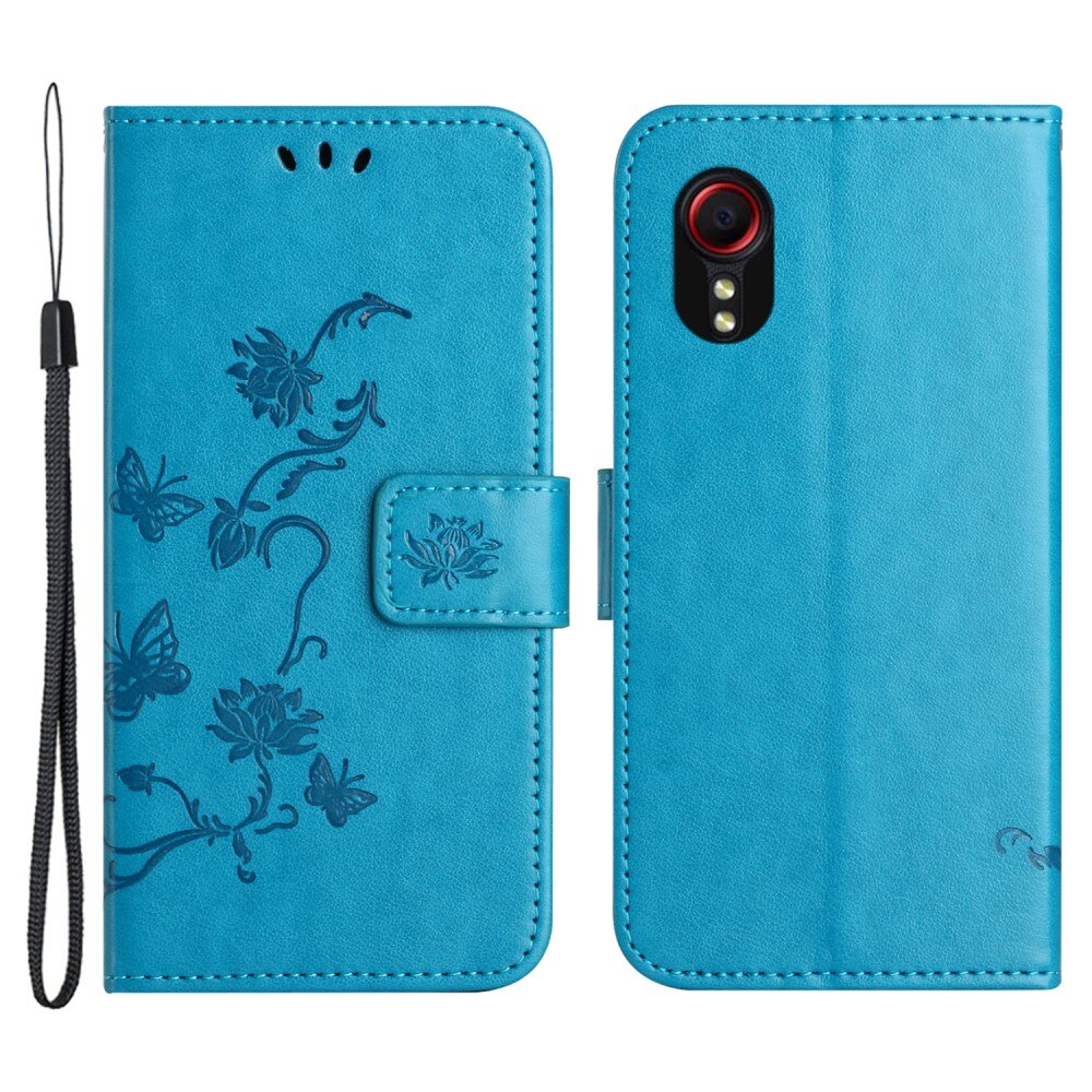 Samsung Galaxy Xcover 7 Handyhülle mit Schmetterlingsmuster, blau