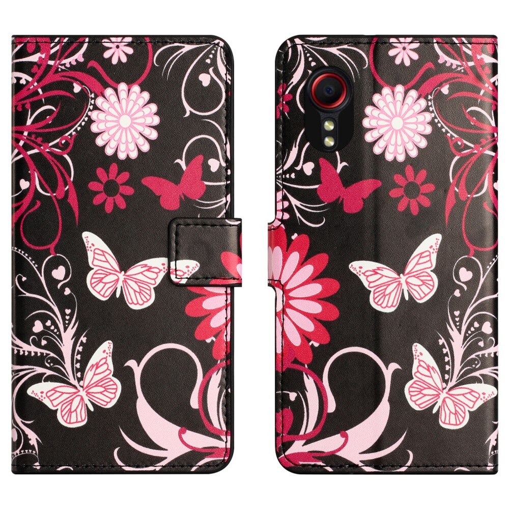 Samsung Galaxy Xcover 7 Portemonnaie-Hülle  schwarzer Schmetterling