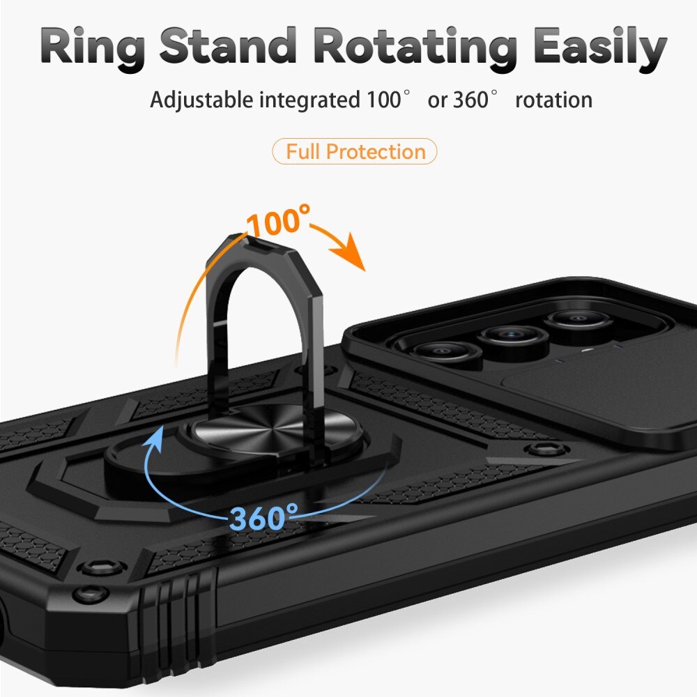 Samsung Galaxy A55 Hybrid-Hülle Ring + Kameraschutz schwarz