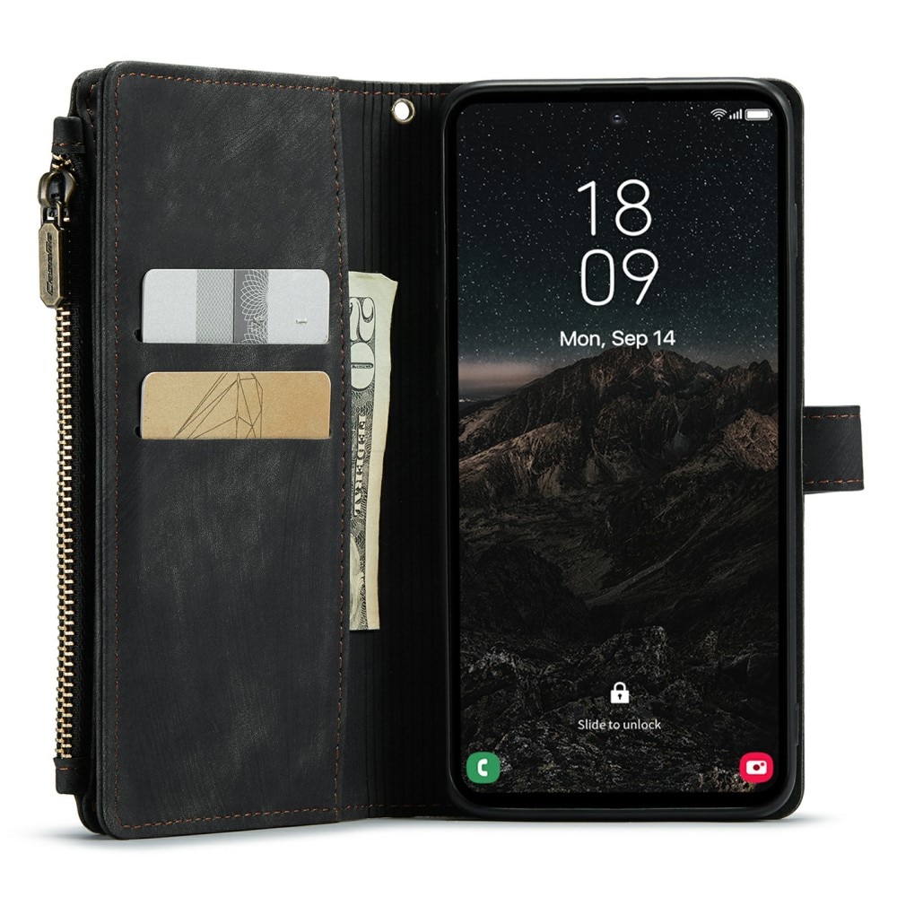 Zipper Portemonnaie-Hülle Samsung Galaxy S24 Schwarz