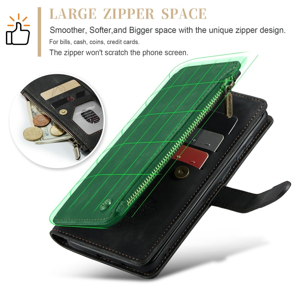 Zipper Portemonnaie-Hülle Samsung Galaxy S24 Schwarz