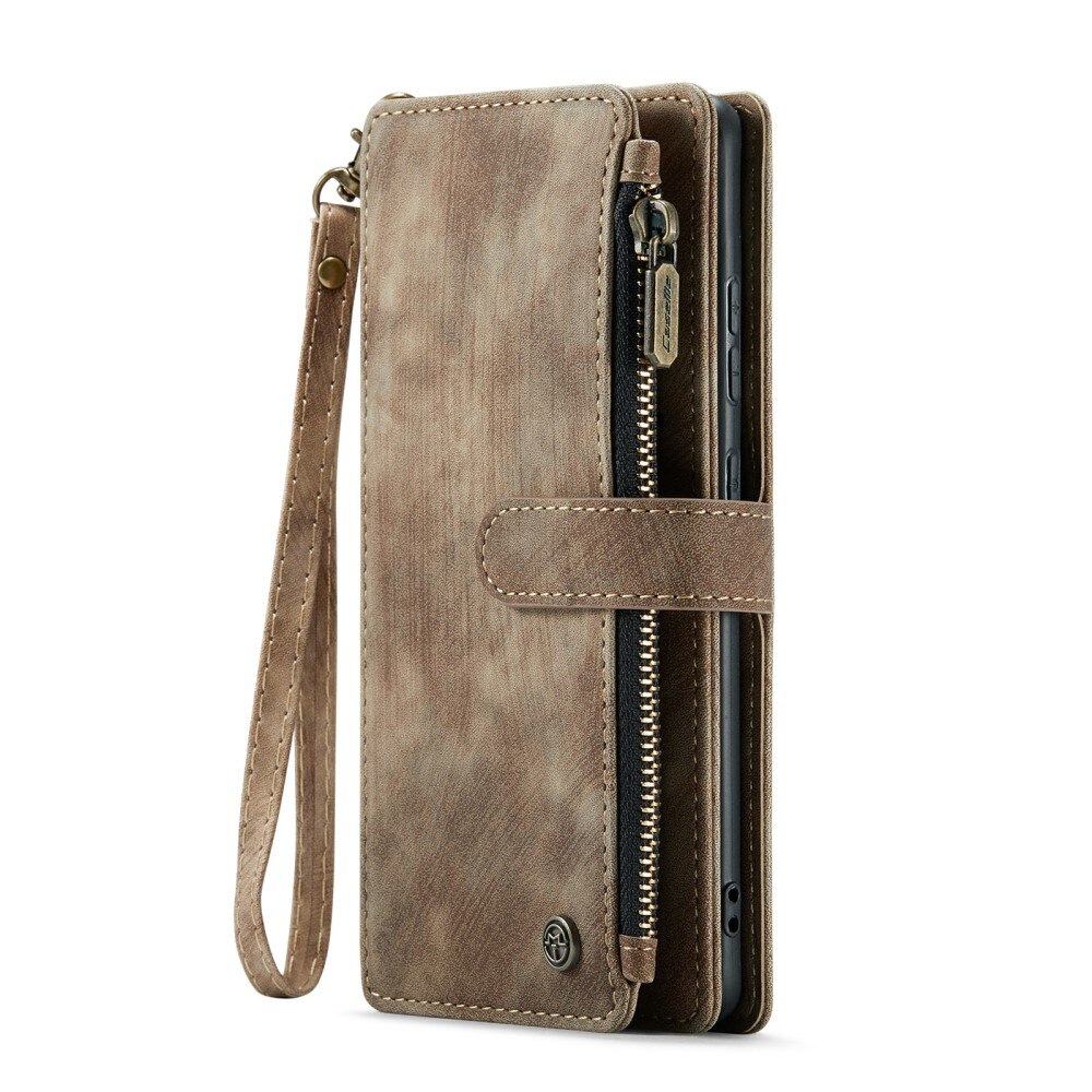 Zipper Portemonnaie-Hülle Samsung Galaxy S24 Plus Braun