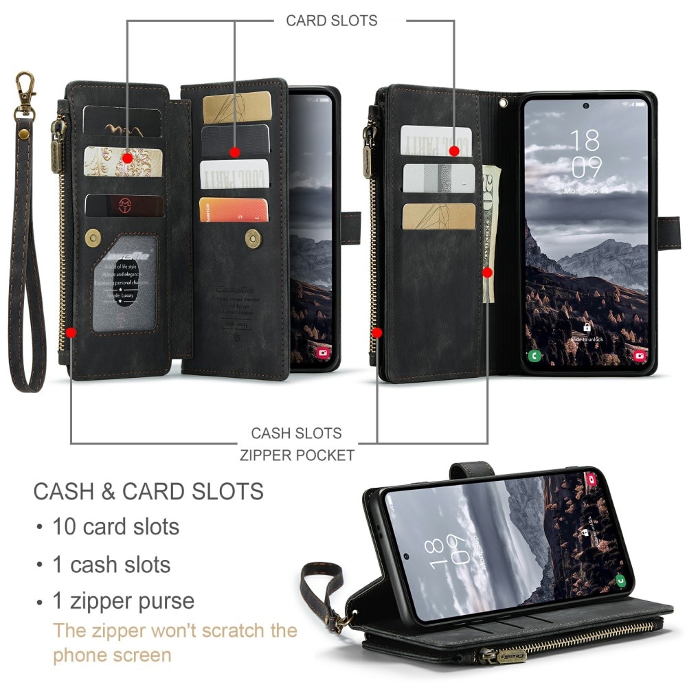 Zipper Portemonnaie-Hülle Samsung Galaxy S24 Plus schwarz
