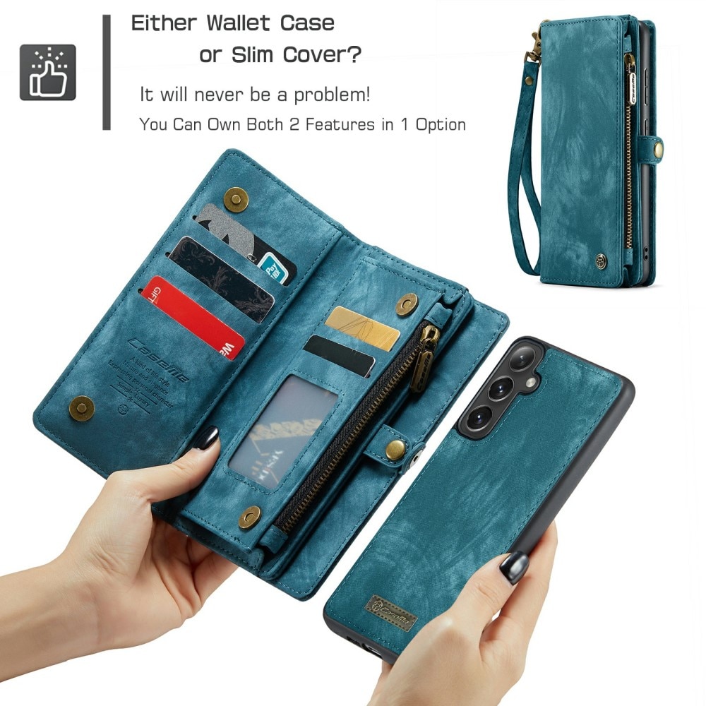 Multi-slot Portemonnaie-Hülle Samsung Galaxy S24 blau