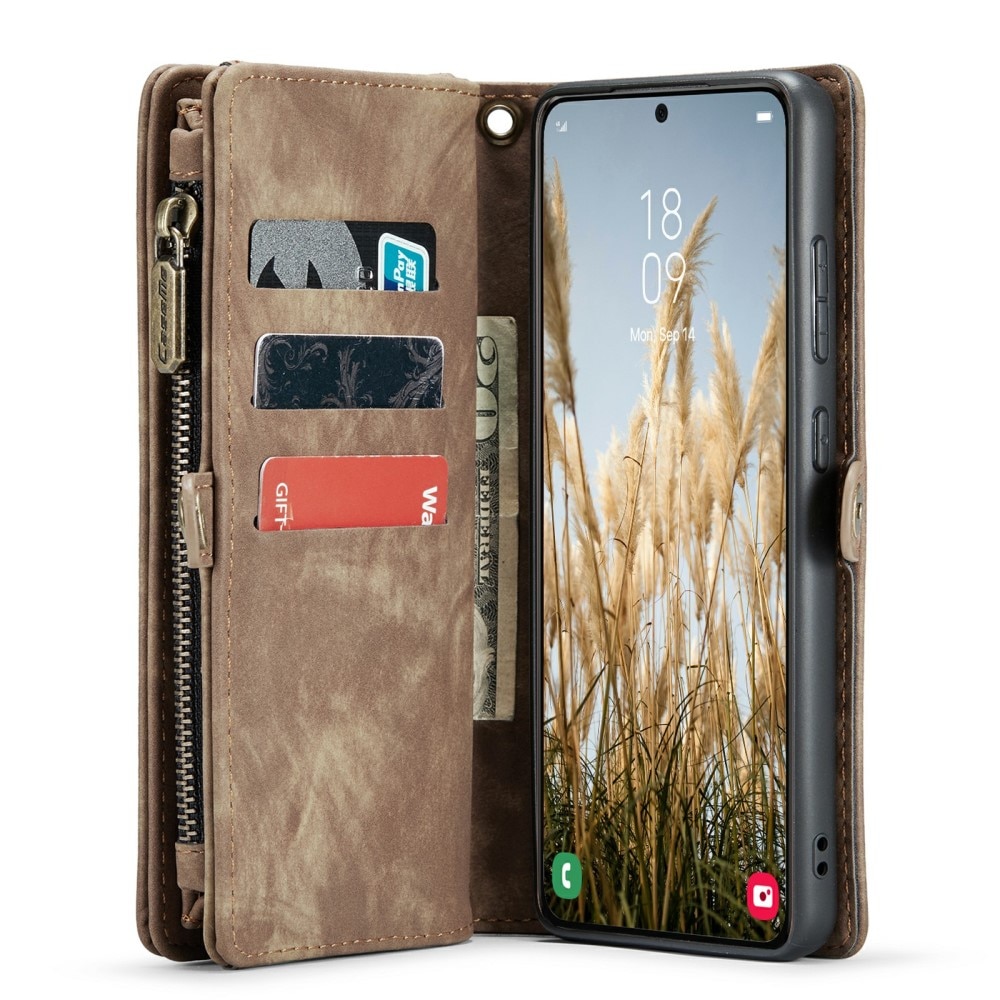 Multi-slot Portemonnaie-Hülle Samsung Galaxy S24 Plus Braun