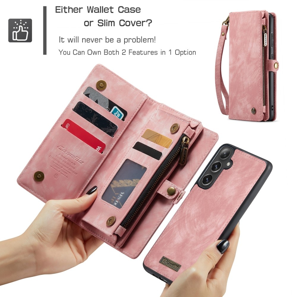 Multi-slot Portemonnaie-Hülle Samsung Galaxy S24 Plus rosa