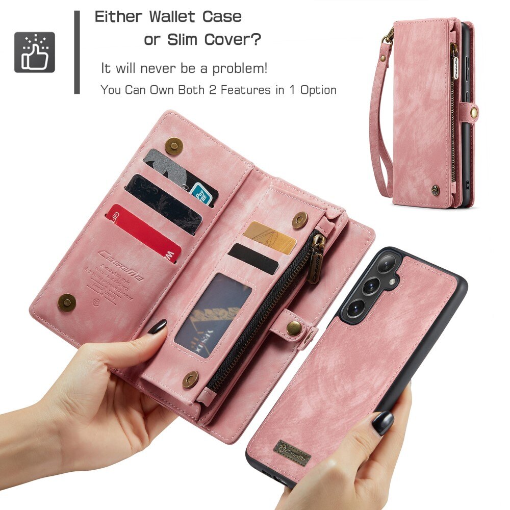 Multi-slot Portemonnaie-Hülle Samsung Galaxy S24 Plus Rosa